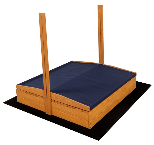 Profitent Impregnované uzamykateľné pieskovisko s lavičkami a strieškou 120x120cm SIVÉ+agrotextília+krycia plachta