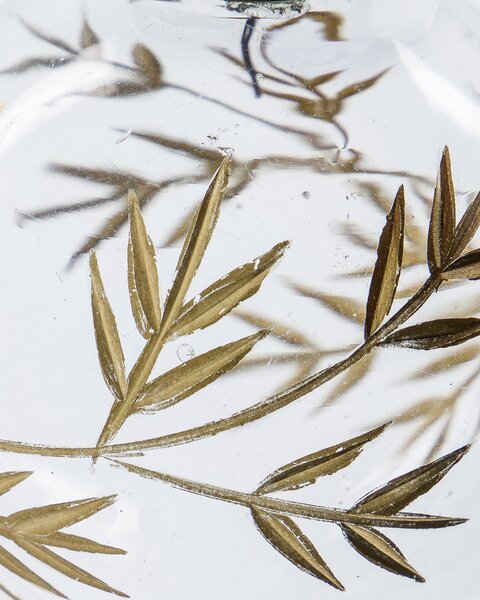Sklenená vianočná ozdoba Leaf Clear/Gold – set 4 ks