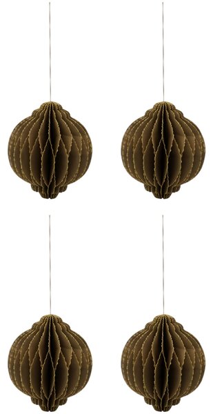 Papierové vianočné ozdoby Alsta Brown Ø 8 cm – set 4 ks