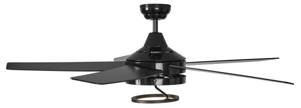 Stropný ventilátor čierny 132 cm vrátane LED s diaľkovým ovládaním - Cool Anello
