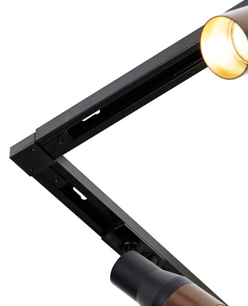 Moderný koľajnicový systém s 5 bodovými svetlami čierny s tmavým bronzom 1-fázový - Iconic Kohua