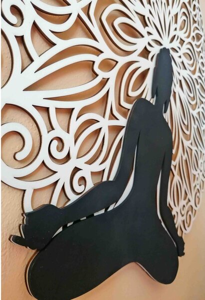 Mandala 3D obraz na stenu Buddha mandala farebné prevedenie I SENTOP PR0362 3D Paywood