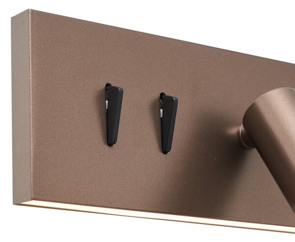 Moderné nástenné svietidlo tmavý bronz nastaviteľné s USB-C vrátane LED - Modric