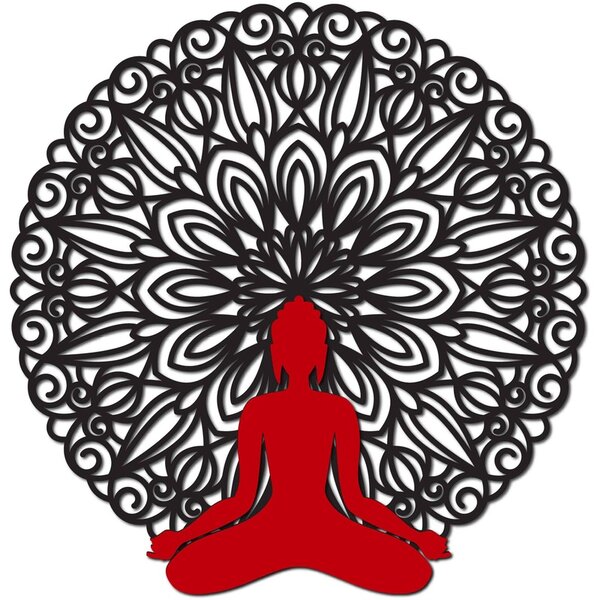 Mandala 3D obraz na stenu Buddha mandala farebné prevedenie I SENTOP PR0362 3D Paywood