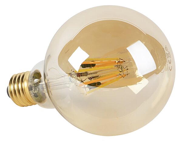 Sada 3 LED žiaroviek E27 Dim to Warm G95 zlatá 8W 806lm 2000-2700K