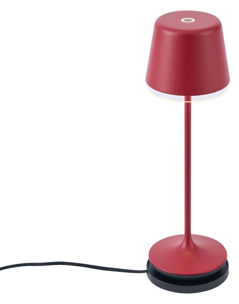 Stolná lampa červená vrátane LED IP65 Nabíjateľná s nabíjacou stanicou - Treble