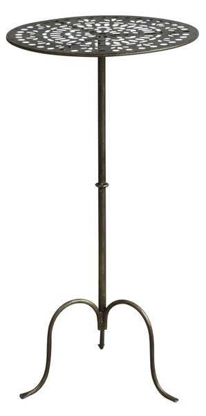 Mosadzný kovový odkladací stolík Arras s patinou- Ø 30*60 cm - Chic Antique