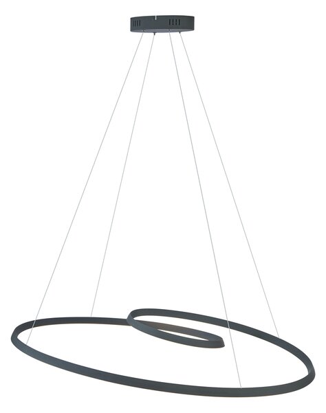 Škandinávske závesné svietidlo čierne 110 cm vrátane LED 3-stupňové stmievateľné - Circuit