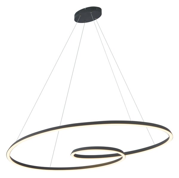Škandinávske závesné svietidlo čierne 110 cm vrátane LED 3-stupňové stmievateľné - Circuit
