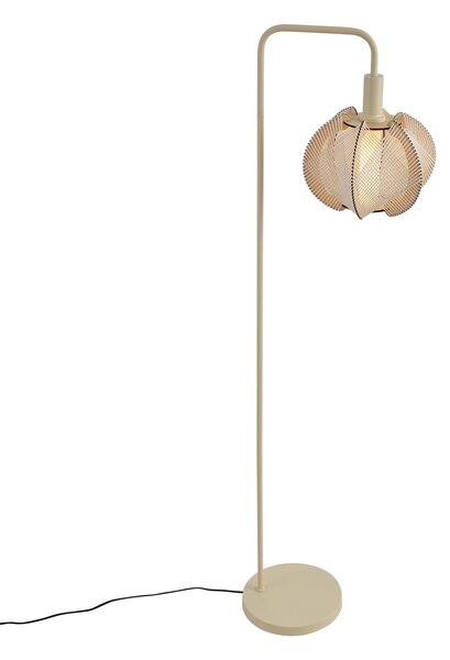 Japandi stojaca lampa béžová s tienidlom - Gertie