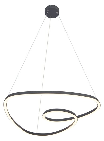 Škandinávske závesné svietidlo čierne 72 cm vrátane LED s 3-stupňovým stmievaním - Circuit