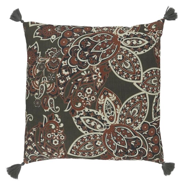 Zelená obliečka na vankúš s Paisley vzorom a strapcami Aix Quilt - 50*50 cm - Chic Antique