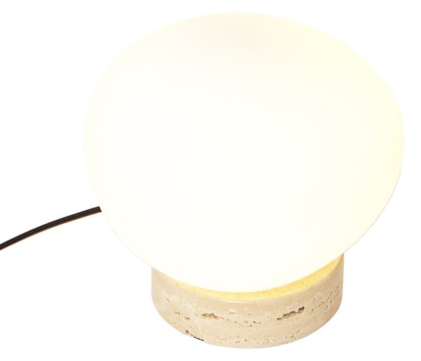 Japandi stolná lampa béžová s opálovým sklom - Sally