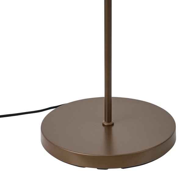 Hotelová elegantná stojaca lampa tmavý bronz s jantárovým sklom 2-svetlá - Stavelot