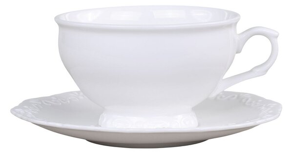 Porcelánová šálka s tanierikom s čipkou Provence lace - 12cm / 350ml - Chic Antique