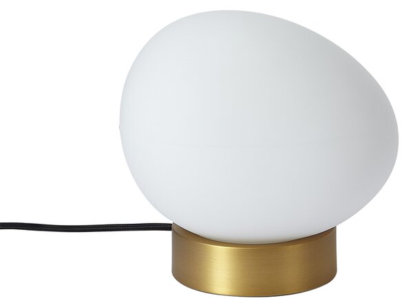 Dizajnová stolná lampa mosadzná s opálovým sklom - Sally