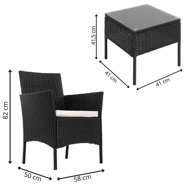 Set záhradného nábytku "ALABAMA" 2.0 Čierny