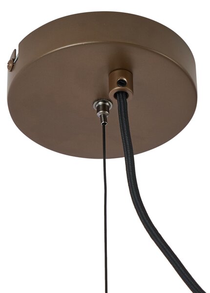 Hotelová elegantná závesná lampa tmavý bronz s jantárovým sklom - Stavelot