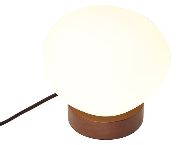 Japandi stolná lampa drevená s opálovým sklom - Sally