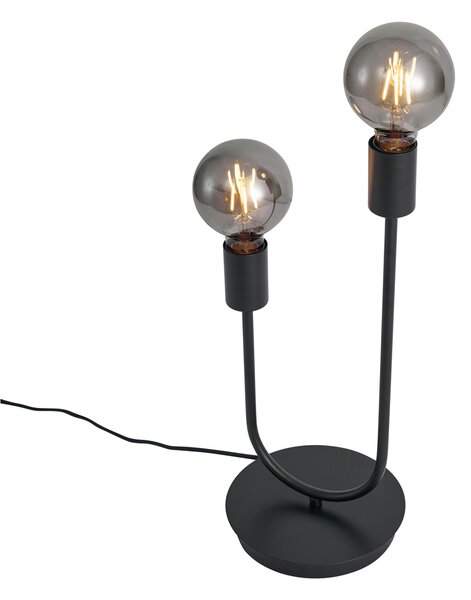 Stolná lampa Art Deco čierna 2-svetlá - Tuning