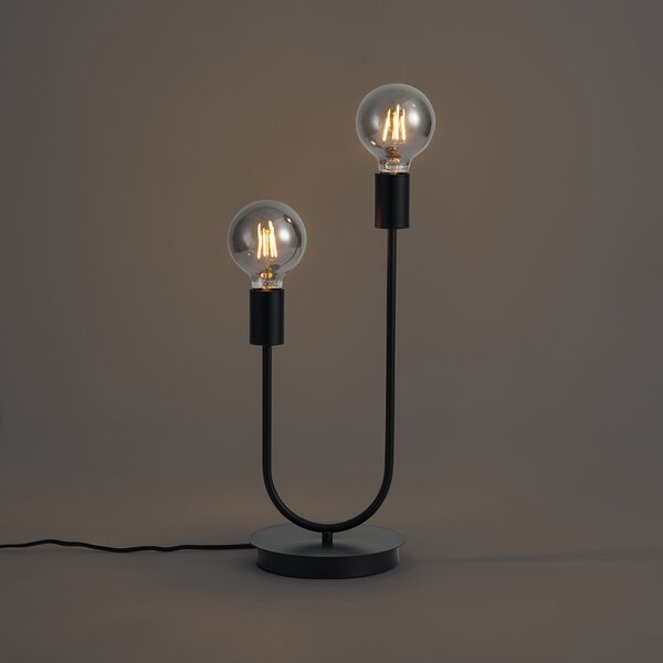 Stolná lampa Art Deco čierna 2-svetlá - Tuning