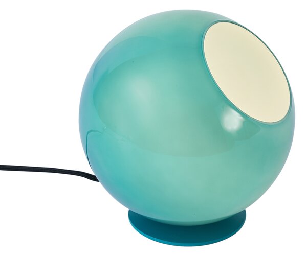 Retro stolná lampa modrá so sklom - Mabel