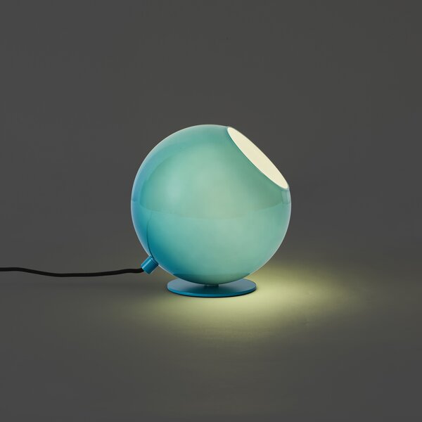 Retro stolná lampa modrá so sklom - Mabel