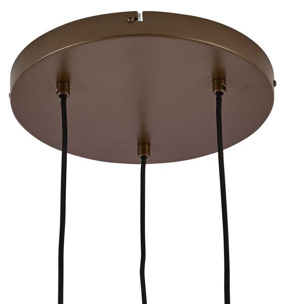 Hotelová elegantná závesná lampa tmavý bronz s jantárovým sklom 3-svetlá - Stavelot