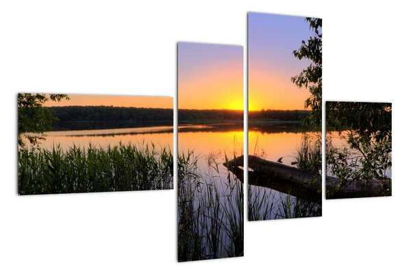 Obrázok jazera sa západom slnka (Obraz 110x70cm)