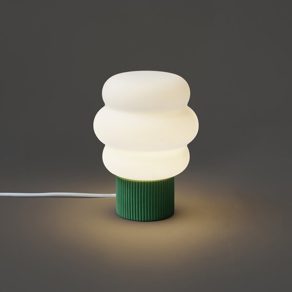 Japandi stolná lampa zelená s opálovým sklom 18 cm - Kumo