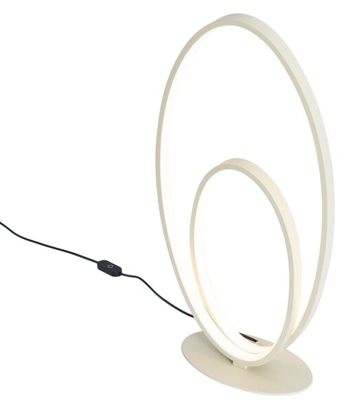 Dizajnová stolná lampa béžová vrátane LED 3-stupňové stmievanie - Boomerang
