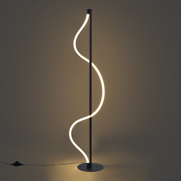 Moderná stojaca lampa čierna vrátane LED 3-stupňové stmievanie - Twirl