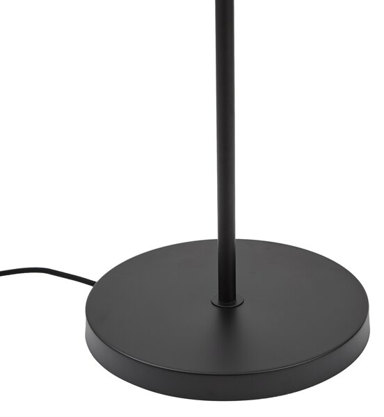 Japandi oblúková stojaca lampa čierna s hnedým tienidlom - Bida