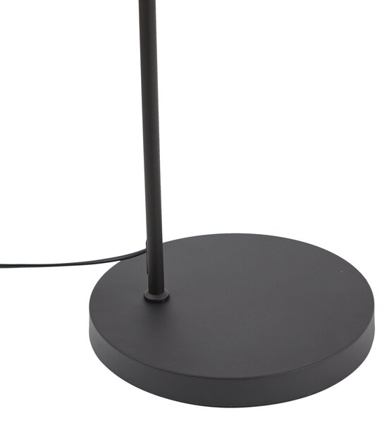Moderná stojaca lampa čierna s okrúhlym stolíkom - Ostrich