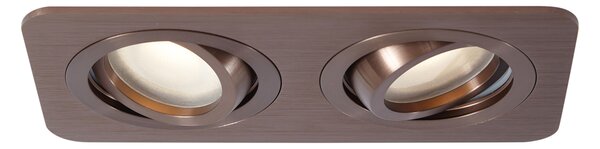 Zaoblené zapustené bodové svietidlo tmavý bronz GU10 50 mm otočné a naklápacie IP44 2-svetlá - Alberto