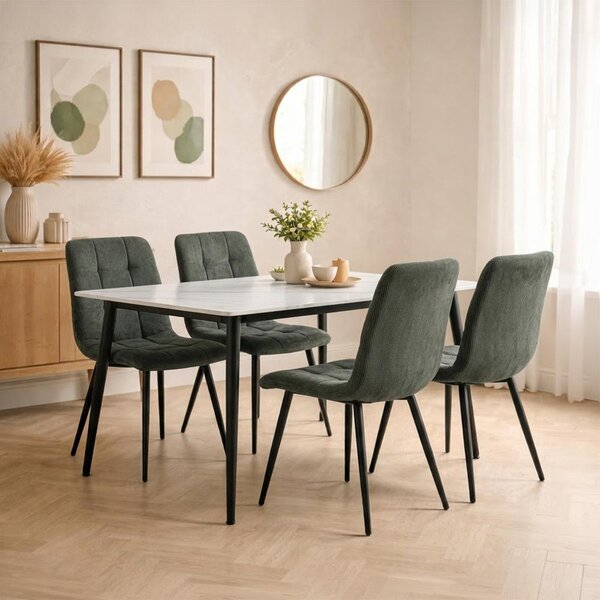 Jedálenský set 4x stolička + stôl 140 cm AVENBERG EMERALD