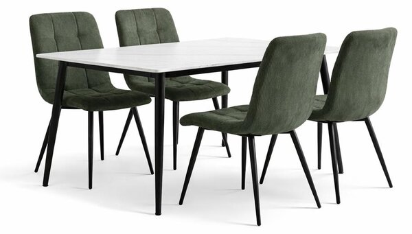 Jedálenský set 4x stolička + stôl 140 cm AVENBERG EMERALD
