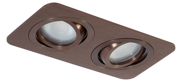 Zaoblené zapustené bodové svietidlo tmavý bronz GU10 50 mm otočné a naklápacie IP44 2-svetlá - Alberto