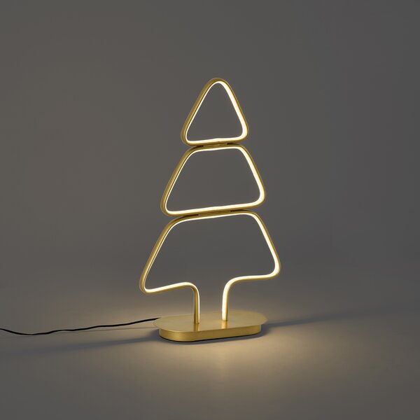 Vianočná stolná lampa zlatý vianočný stromček vrátane LED - Arbre