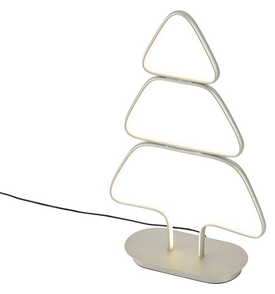 Vianočná stolná lampa oceľová v tvare vianočného stromčeka vrátane LED - Arbre