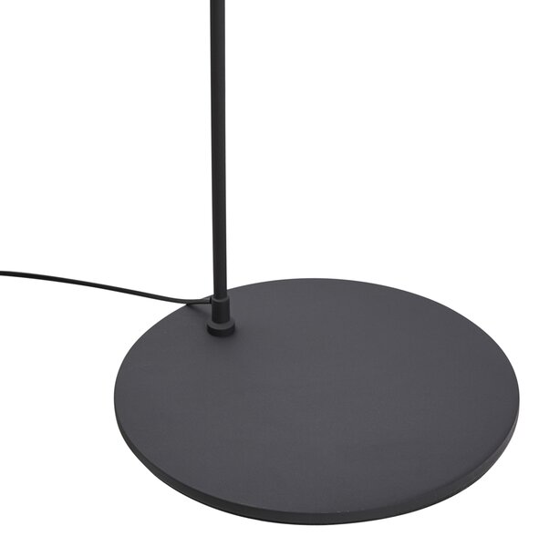 Retro stojaca lampa čierna s bielym interiérom - Triangolo