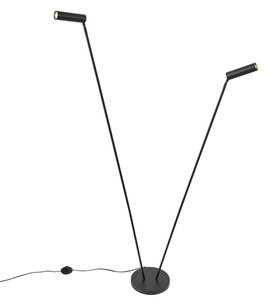 Moderná stojaca lampa čierna 2-svetlá GU10 35mm - Thomas