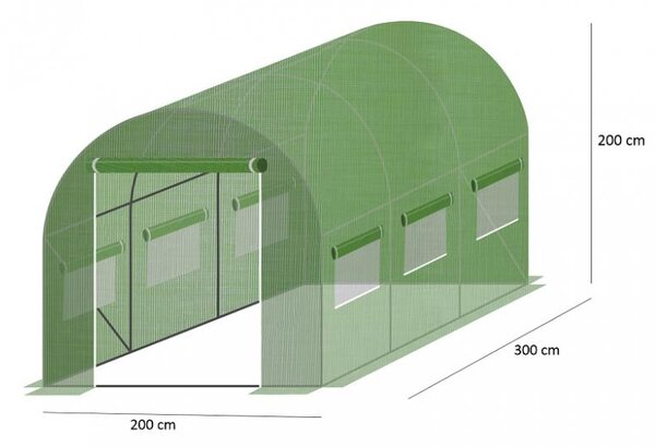 Profitent Záhradný fóliovník 2x3 s UV filtrom Zelený