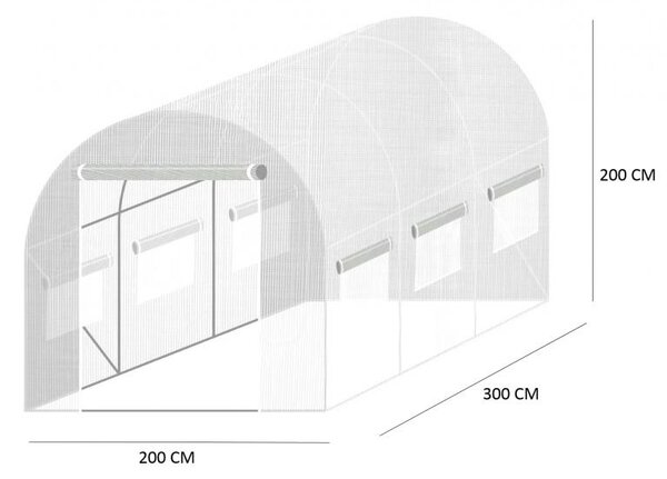 Profitent Záhradný fóliovník 2x3 s UV filtrom Biely