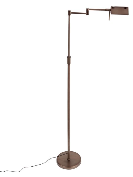 Dizajnová stojaca lampa tmavý bronz vrátane LED s dotykovým stmievačom - Notia