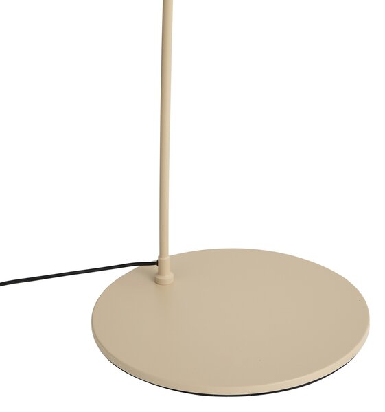 Moderná oblúková lampa béžová s teddy tienidlom - Vinossa
