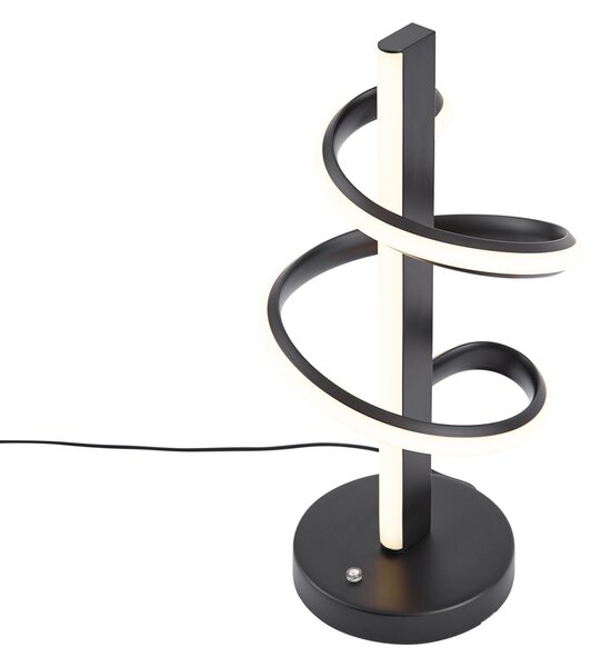 Dizajnová stolná lampa čierna vrátane LED stmievateľná s 3-stupňovým spínačom - Rolla