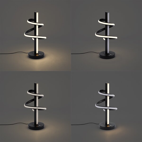 Dizajnová stolná lampa čierna vrátane LED stmievateľná s 3-stupňovým spínačom - Rolla