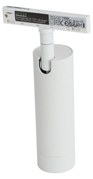 Moderný biely reflektor pre 1-fázový koľajnicový systém GU10 35mm - Slimline Uzzy