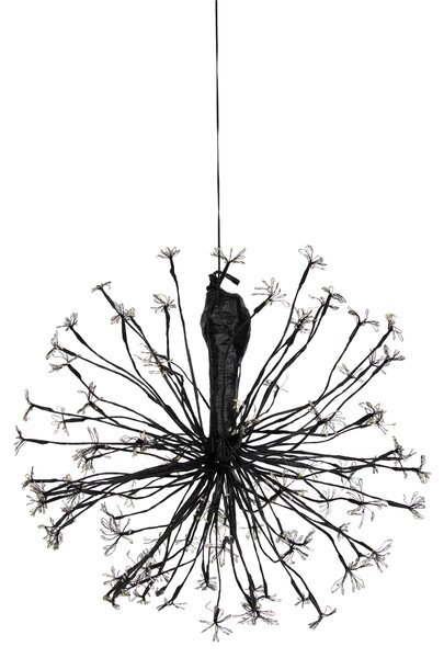 Vianočná závesná lampa guľa čierna 60 cm vrátane LED s časovačom IP44 - Nobu